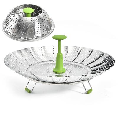 China Premium Vegetable Expandable Steamers Viable To Various Fits Size Pot Folding Steamer Basket Stainless Steel Steamer for sale