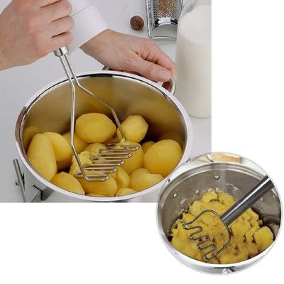 China Sustainable Amazon Kitchen Gadgets Stainless Steel Custom Hot Potato Crusher With Plastics Handle Fruit Vegetable Crusher for sale