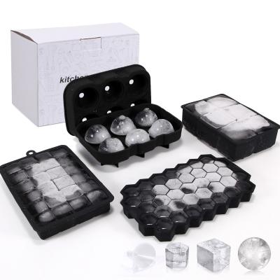 China HOT NEW Ice Cube Tray Easy Pop Maker Plastic Silicone Viable For Molding DIY Ice Cream Maker Square Mold for sale