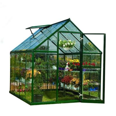 China Low Cost Easily Assembled Mini PC Garden Greenhouse With Plastic Polycarbonate Coverings for sale