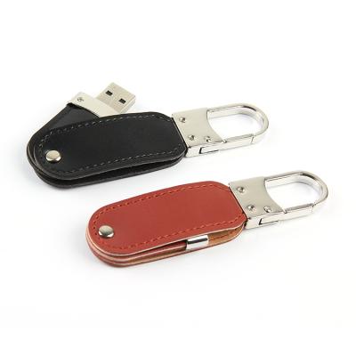 China Leather Metal chain USB2.0 Drive 4GB 8GB 16GB 32GB 64GB Laptop Storage Disk Pendrive usb2.0 business memory flash stick for sale