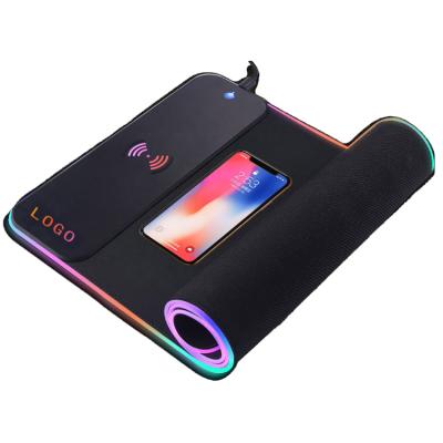 China With Led Light Wireless Mouse Pad Charger Extended Large Size Wireless Charging Mousepad RGB Gaming Custom Mouse Pad for sale