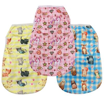 China New Mesh Vest Polyester Material Summer Sustainable Cute Pet Pattern Custom Leisure Wear Clothes for sale