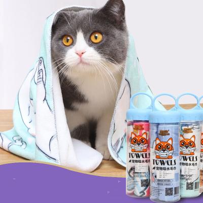 China Fiber Viable Cartoon Quick Drying Bath Towel Thickened Pet Skin Friendly Bathrobe Absorbent Bath Towel Pet Towel for sale