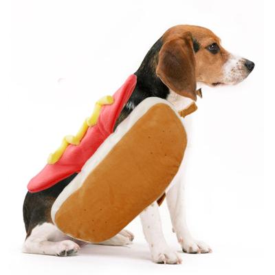 China Viable Funny Pet Accessories Halloween Crossdressing Hot Dog Burger Cartoon Cat Dog Clothes for sale