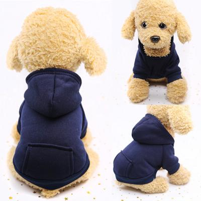 China Viable Hot Sale Autumn New Cat Dog Multicolor Hooded Sweater Two Feet Plus Velvet Leisure Sports Warm Pet Clothes for sale