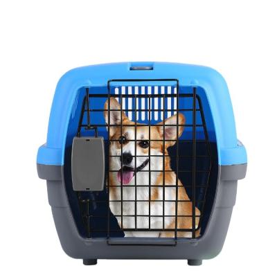 China Paw Design Small Plastic Dog Cat Car Carrier Box Crates Breathable Air Line Approved Dog Carrier Cage for sale