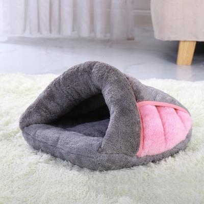 China Portable Pet Bed Cotton Plush Pet Cuddle Outdoor Soft Washable Cooling Cube Around Pet Bed for sale