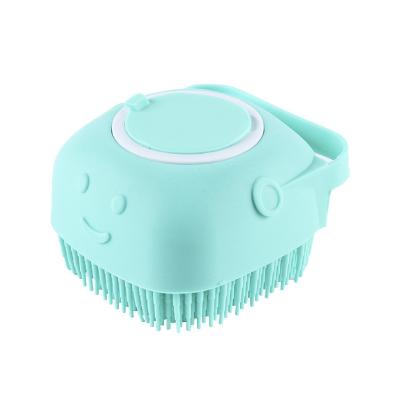 China Sustainable Silicone Pet Grooming Bath Brush Massage Dog Fur Wash Deep Cleaning Soft Brush for sale