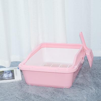 China Wholesale Plastic Viable Detachable Large Cat Toilet Double Layer Cat Special Trash Can With Spoon for sale