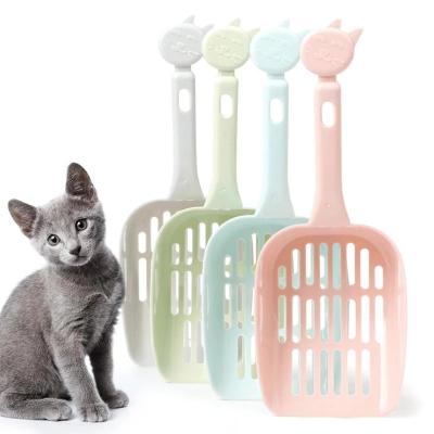 China New Sustainable Hot Sale Candy Color Creative Ergonomic Cat Litter Scoop For Cat Handle Mesh Format Cat Litter Spoon Toilet Cleaning for sale