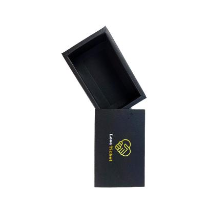 China Eco - Friendly Recyclable Black Kraft Paper Folding Drawer Gift Box for sale