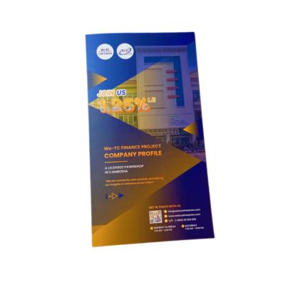 China Advertising Brochure Custom Design Digital Leaflet Printing Cheap Catalog Flyer Booklet Paper Triplex Brochure for sale