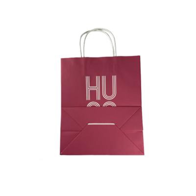 China Custom Recyclable Logo Personalized Paper Bags Kraft Recycled Kraft Paper Shopping Bag Netting With Twisted Paper Handles for sale