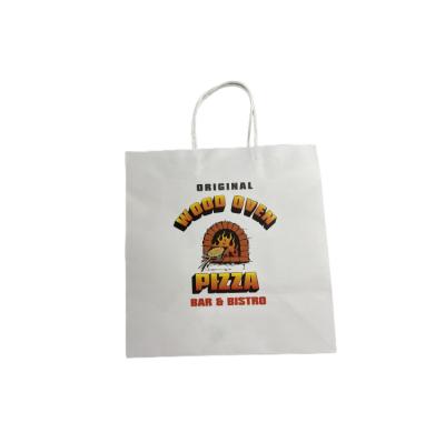 China Recycled Materials Custom Printed Your Own Logo White Brown Kraft Gift Craft Shopping Paper Bag With Handles for sale