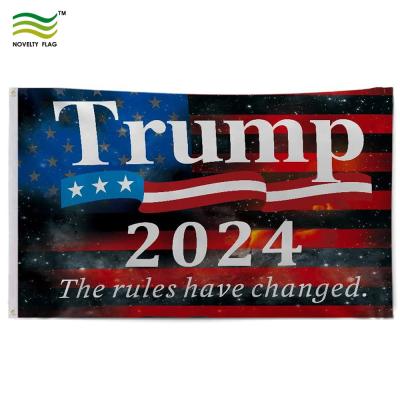 China Polyester 3x5 FLYING The Rules Changed Trump 2024 Flag for sale