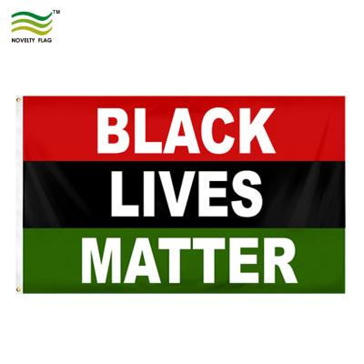 China Hot Sale 75D Polyester Fast Delivery FLYING Silk Screen Printing 3x5ft Black Lives Matter Red Black Green Flag for sale