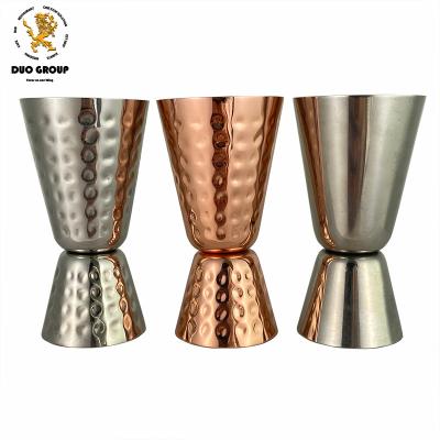 China Custom Bar Stocked Double Color Metal Direct Factory Premium Logo Stainless Steel Wine Jigger Copper Gold Cocktail Bell Jigger for sale