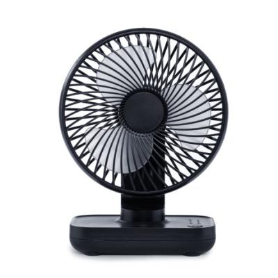 China Air Cooling Electric Fan Household Table Fan USB Rechargeable Standing Rotating Portable Fan Small Mini For Home for sale