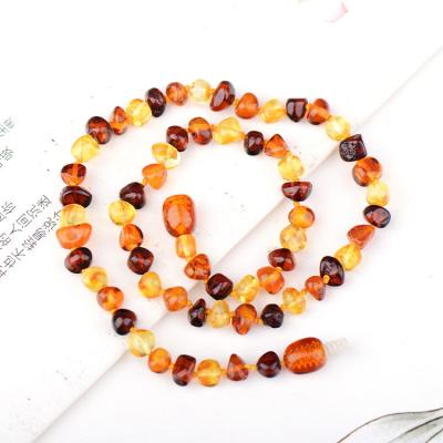 China CLASSIC Genuine Multi Color Certificate of Authenticity Amber Natural Gemstone Gemstone Beads Kids Customized Baby Teething Necklace for sale