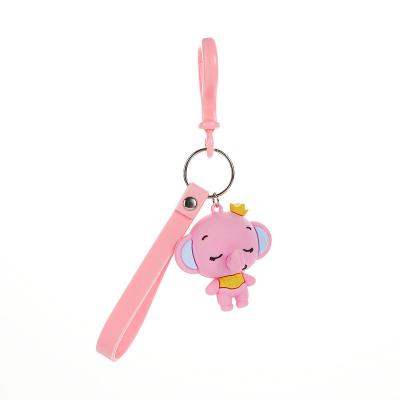 China Cartoon& New Cartoon Elephant PVC Metal Key Chain Cute Creative Design Soft Rubber Durable Animal Key Backpack Pendant Jewelry Accessory for sale