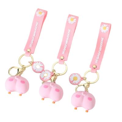 China Cartoon& 3D Key Chain Cartoon Pink Pig Metal Car Backpack Exquisite Durable Cute Fashionable Rubber Cute Gift PVC 3D Jewelry Pendant Accessory for sale