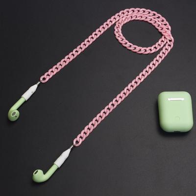 China Ethnic Wholesale Magnetic String Strap Earphone Strap Anti Lost Pink Color Acrylic String String Rope For TWS Wireless Earphones for sale