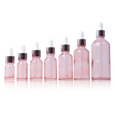 China Wholesale 5ml 10ml 15ml 20ml 30ml 50ml 100ml Rose Gold Glass Dropper Bottles Personal Care TOSUN Empty Essential Oil Bottle Packaging for sale