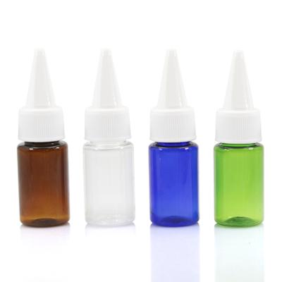 China BEAUTY PACKAGING TOSUN Hot Sale 10ml Amber Green Blue Pink Clear Empty PET Plastic Bottles With Plastic Twist Off Screw Cap for sale