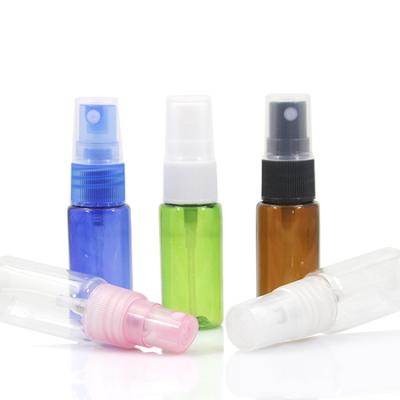 China TOSUN 15ml Amber Green Blue Clear Empty Small Pouch Cosmetic PET Plastic Perfume Bottle With Mist Sprayer Packaging Plastic Supplier for sale