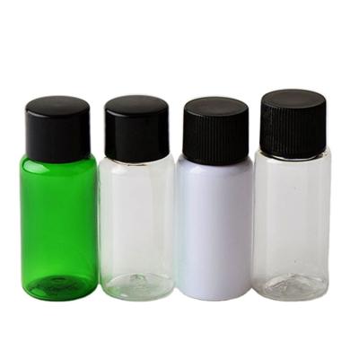 China TOSUN Sample Serum Essential Oil 15ml Amber Green Blue Clear Empty Small Pocket Cosmetic PET Plastic Bottle 15ml With Plastic Screw Cap for sale