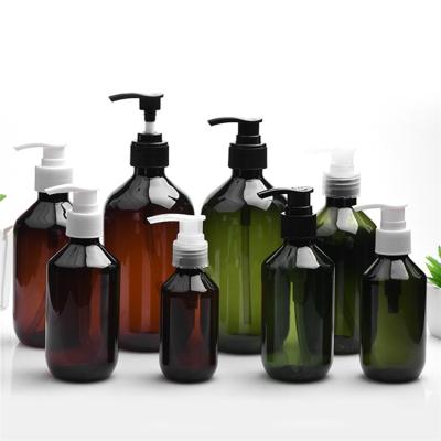 China TOSUN Wholesale100ml 150ml 200ml 300ml 400ml 500ml Amber Green Empty Long Neck Shampoo and Conditioner Plastic PET Bottles for sale