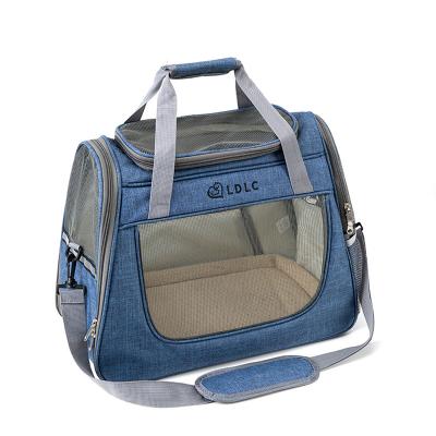 China Sustainable Airline Approved Custom Color Logo Foldable Portable Soft Pet Carrier Dog Cat Travel Bag for sale