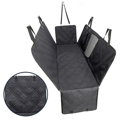 China Anti-Scratch Waterproof Dog Car Seat Cover Non-Slip Back Seat Cover with Mesh Window Side Flaps and Storage Pockets for sale