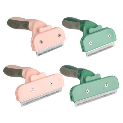 China Viable Wholesale Stainless Steel Blade Hair Removal Dog Mold Slicker Brush And Descent Brush for sale