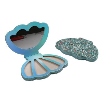 China Recyclable Delicate Makeup Clamshell Eyeshadow Palette Paper Box With Magnetic And Mirror for sale