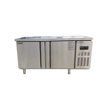 China Supermarket. Internet cafe. Restaurant Professional Commercial 2 Door Under Counter Freezer Stainless Steel Kitchen Workbench Fridge for sale