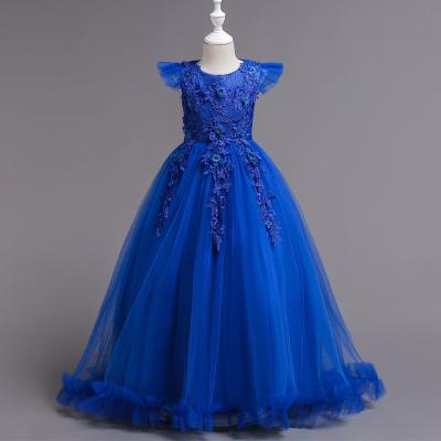 China Washable Girl's Clothing High Fashion Girl's Wedding Ball Gown Over The Birthday Party Princess Dress Embroidered Applique Skirt for sale