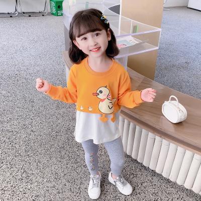 China 2022 Best Selling Comfortable Loungewear Kids Clothing Cartoon Duck Washable Two Piece Set Best Selling Two Piece Set for sale