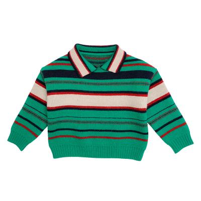 China Breathable Clothing Little Girls Polo Fashion Personality Best-selling Children Striped Long Sleeve Sweater Pullover for sale