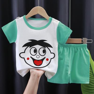 China Washable Short Sleeved Boys Clothing Set Summer Boys T-shirt Top Set Children Clothing And Shorts Cartoon Small Wholesale for sale