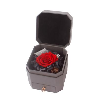 China Europe Wholesale Preserved Eternal Rose Flower In The Gift box of fresh roses for Valentine's Day necklace box for sale