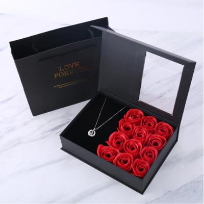 China From Europe Love Soap Rose Flower Valentines Day Gifts Lipstick Necklace Forever For Women San Valentines Day Gift New Idea 2022 for sale