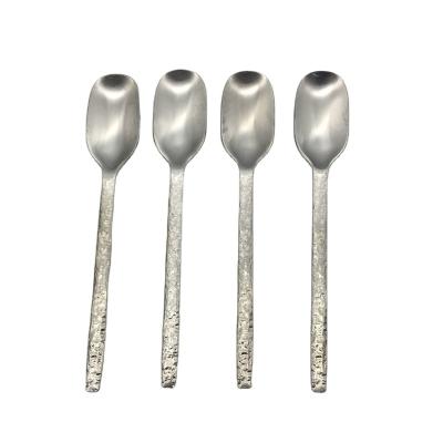 China Cute Viable Color Hammer Style 304 Stainless Steel Teaspoon Tea Spoon for sale