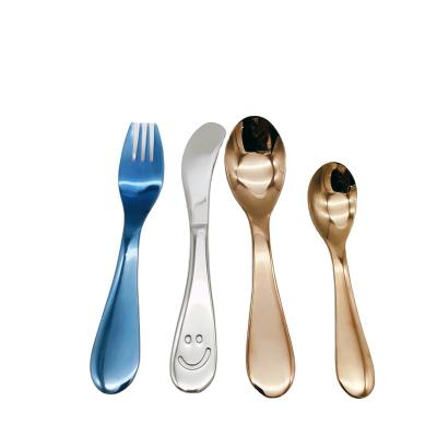 China Allahome Viable for Kids Food Safe Passed Baby 18-10 SUS304 Stainless Steel Children's Copper Flatware Flatware Set for sale