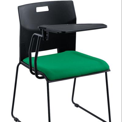 China Cooling learning chair with cushion and writing board. Stackable Training Chair For Corporate Training Room for sale