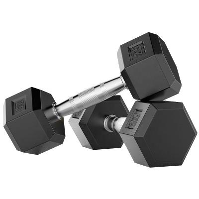 China Durable Cast Steel 2.5kg 5kg 7.5kg 10kg 15kg 20kg 25kg 30kg Workout Dumbbell Dumbbell Set Durable Free Weight Training Equipment Black Rubber Coated for sale