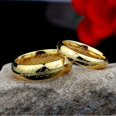 China CLASSIC The Lord Of The Ring 18K Gold Rose Gold Stainless Steel Custom Engraved Ring for sale