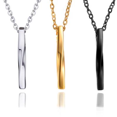 China 2020 Fashion Gold Plated Jewelry Fashion Necklaces Turn Straight Bar Pendant Necklaces for sale