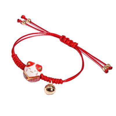 China CLASSIC Charms For DIY Luxury Ceramic Bracelet Designer Cat Rope Bracelet Woven Lucky Red Bracelet for sale